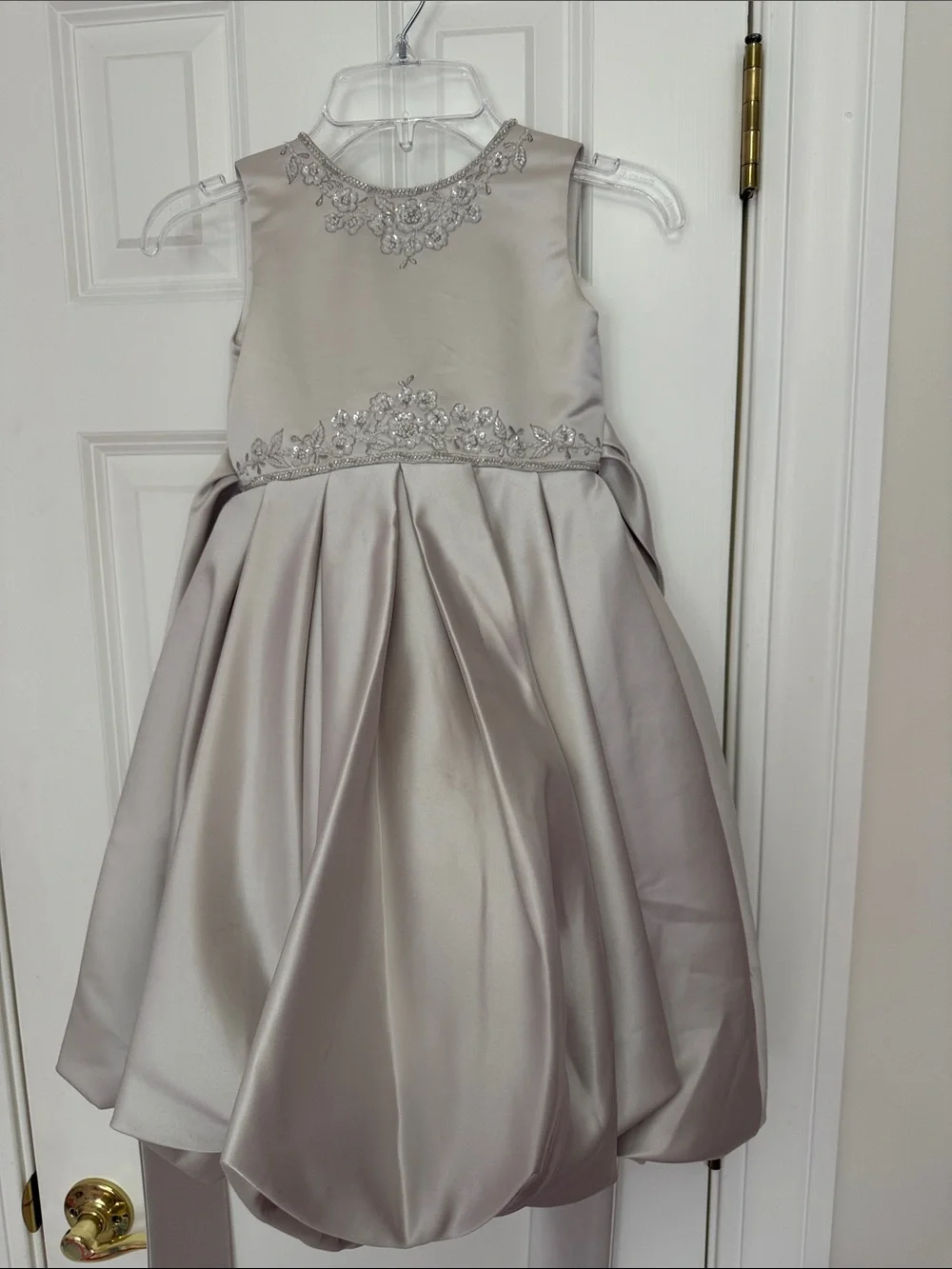 Girls' Champagne Bubble Dress with Embellished Bodice